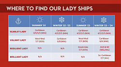 Virgin Voyages - Where to find the Lady Ships